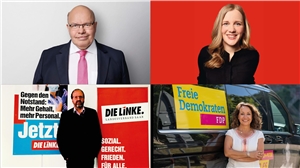 Peter Altmaier, Bundesminister für Wirtschaft und Energie, Josephine Ortleb, parlamentarische Geschäftsführerin der SPD-Bundestagsfraktion, Thomas Lutze, Vorsitzender des Landesverbandes der Linken im Saarland sowie Angelika Hießerich-Peter, stellvertretende Landesvorsitzende der FDP im Saarland
